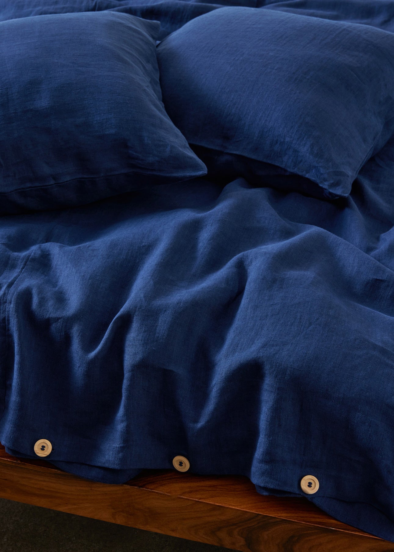 Linen Pillow Cover in Baltic Blue